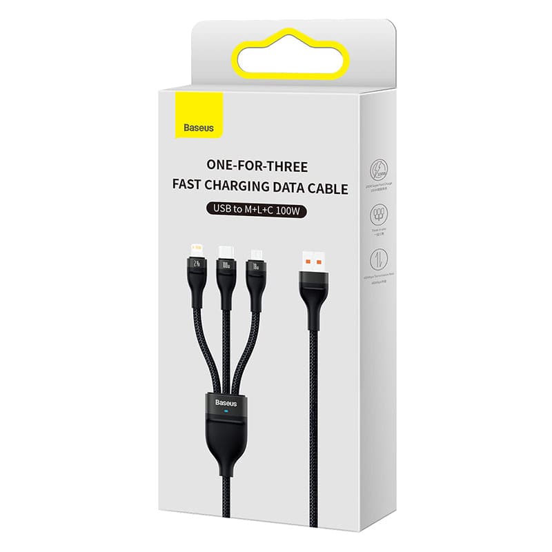 3 USB Powerful Cable | Baseus Flash Series | Gadget Store