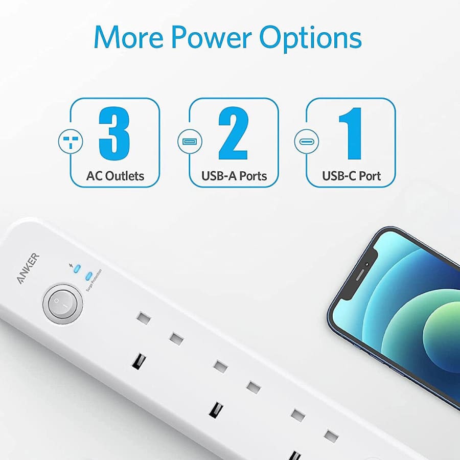 Gadget Store - ANKER PowerExtend 1 Type-C 2 USB 3 Sockets
