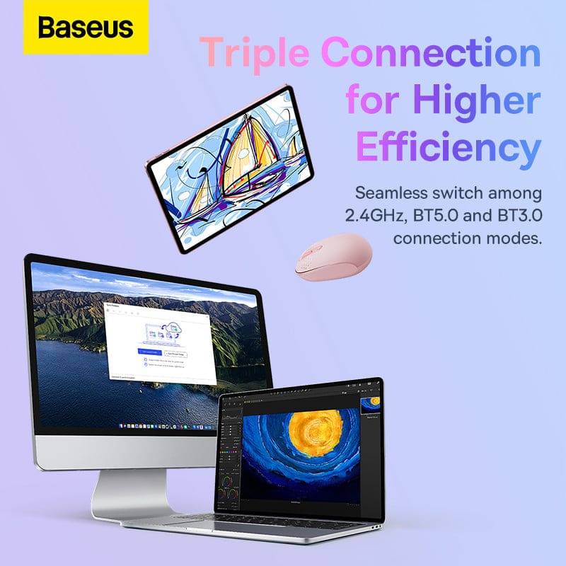 Gadget Store- BASEUS F01B Tri-Mode Wireless Mouse