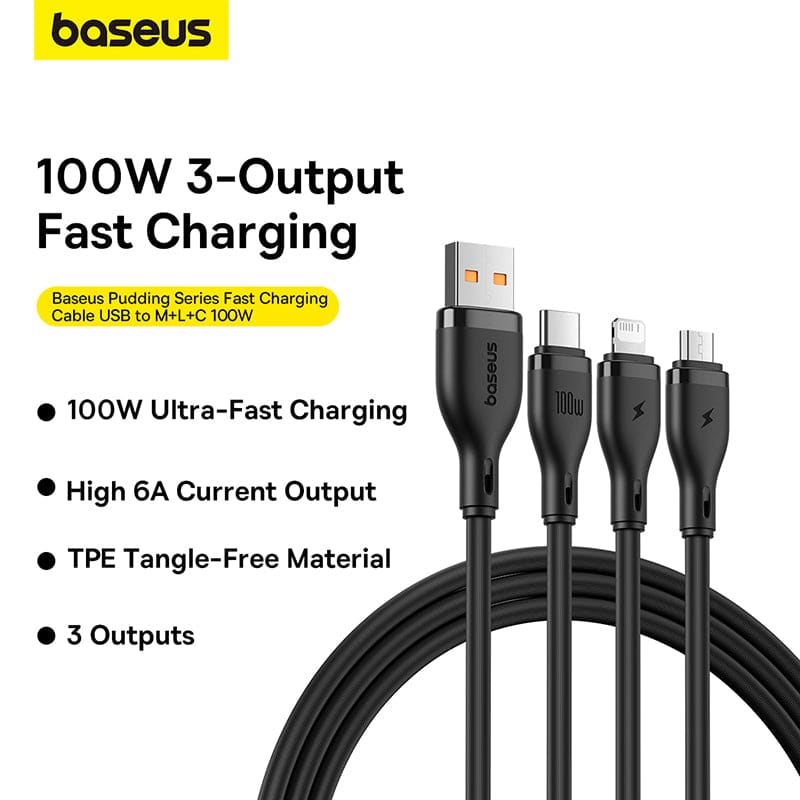 Gadget Store- BASEUS Pudding Series 1 for 3 Fast Charging