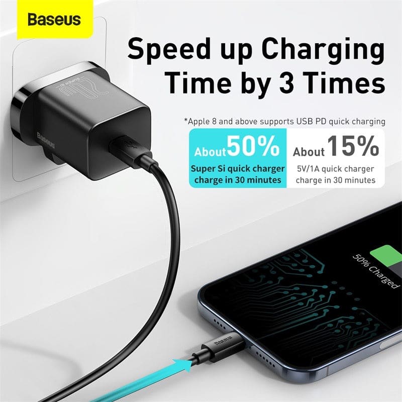 Gadget Store -BASEUS Super Si Type-C 20W Plug With Cable