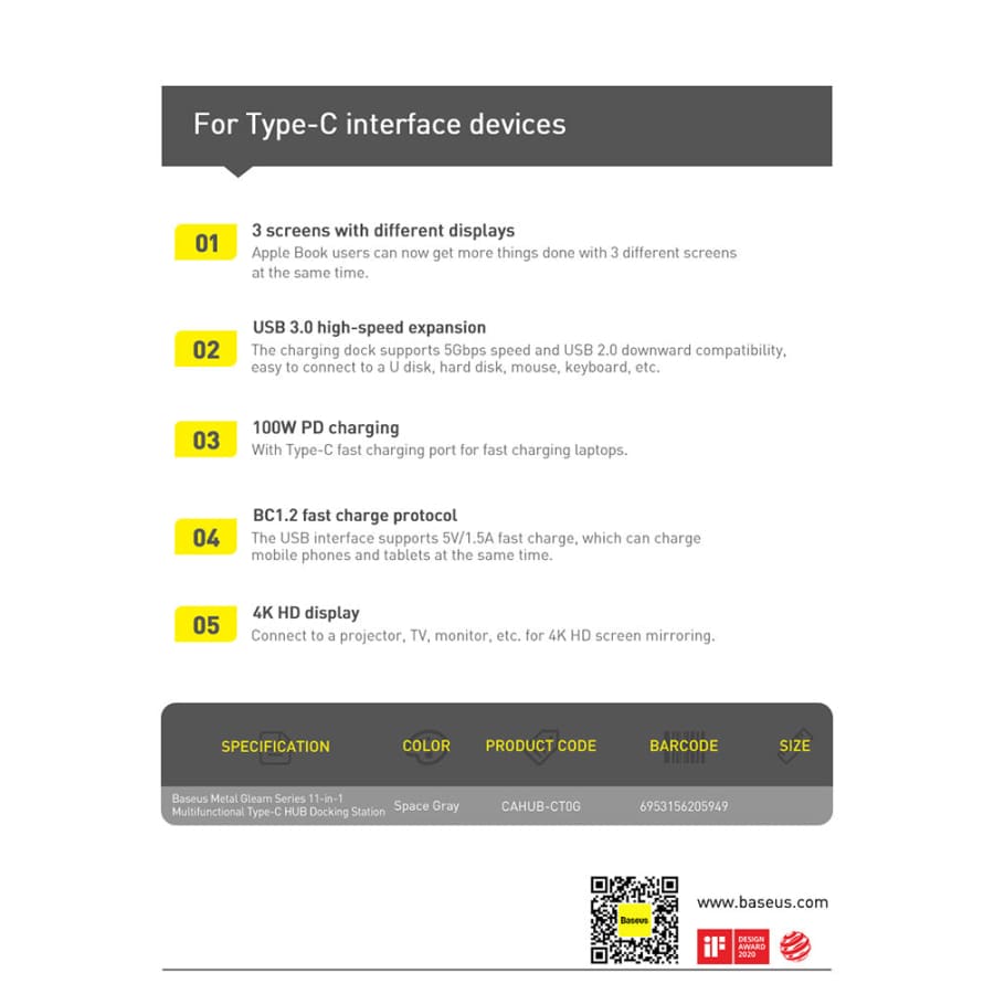 Gadget Store - بيزوس- وصلة لابتوب 11 في 1 متعددة الاستخدام