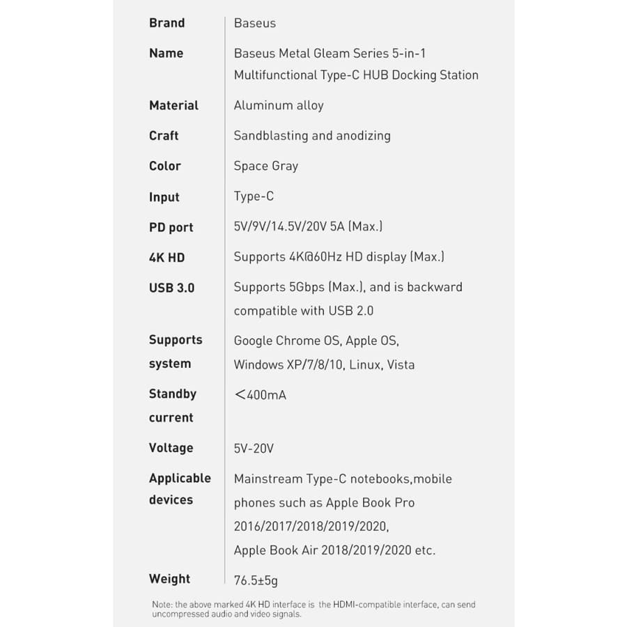 Gadget Store - بيزوس- وصلة لابتوب 5 في 1 متعددة الاستخدام