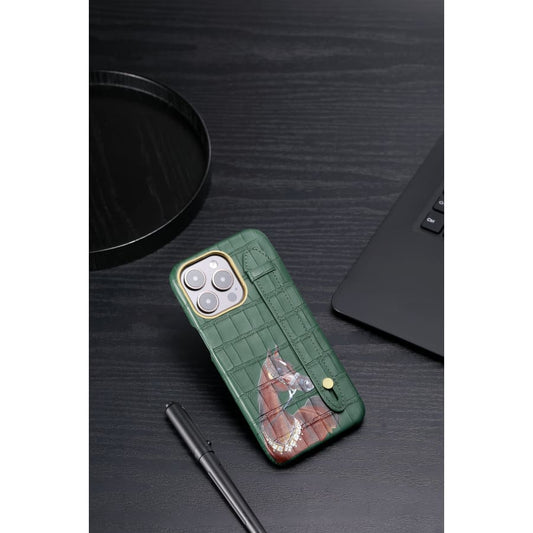 Gadget Store- Green Cover Genuine Cow Leather with Side