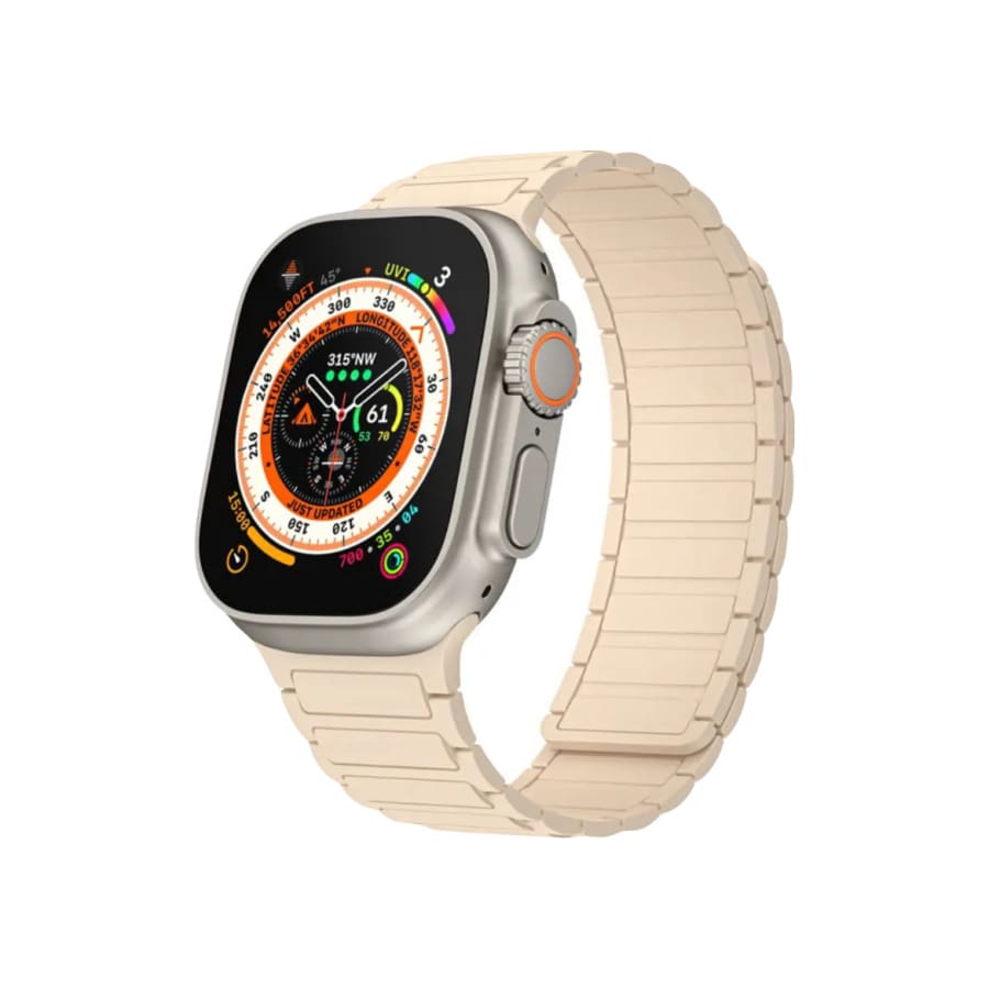 Gadget Store- Magnetic Silicone Strap for Apple Watch - بيج