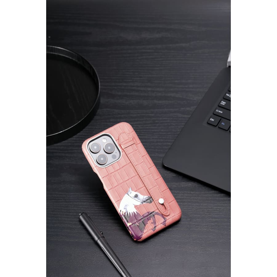 Gadget Store- Pink Cover Genuine Cow Leather with Side