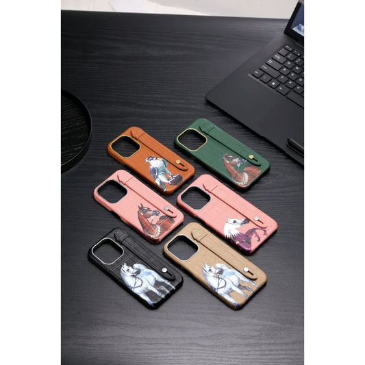 Gadget Store- Pink Cover Genuine Cow Leather with Side