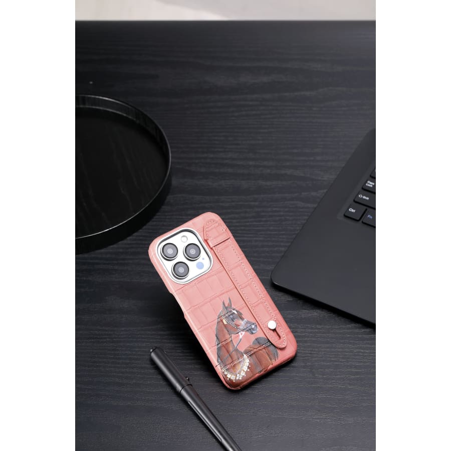 Gadget Store- Pink Cover Genuine Cow Leather with Side