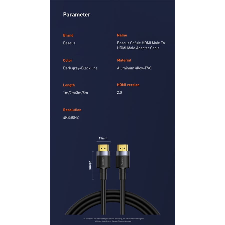 Gadget Store - شاحن 4K HDMI الى 4K HDMI BASEUS