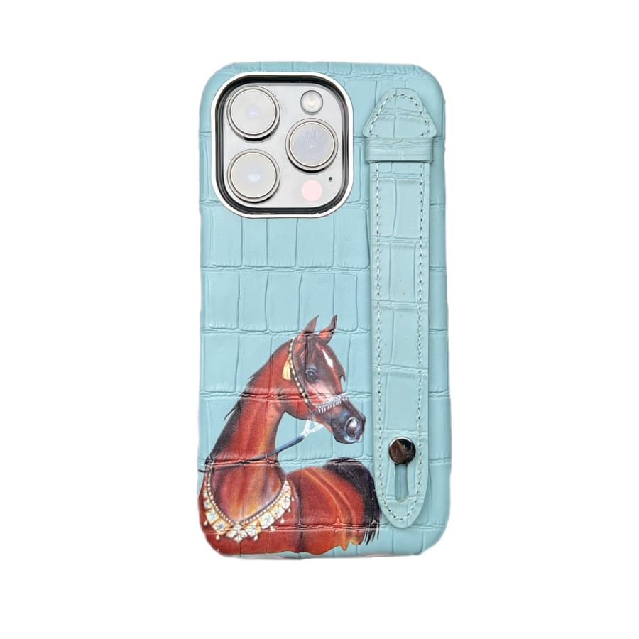 Gadget Store- Sky Blue Cover Genuine Cow Leather with Side