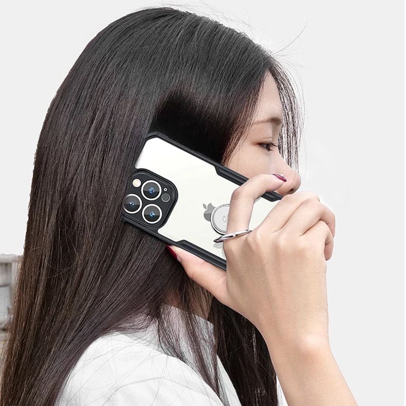 Gadget Store - xundd كفر شفاف مع حلقة مغناطيس للأيفون- أسود