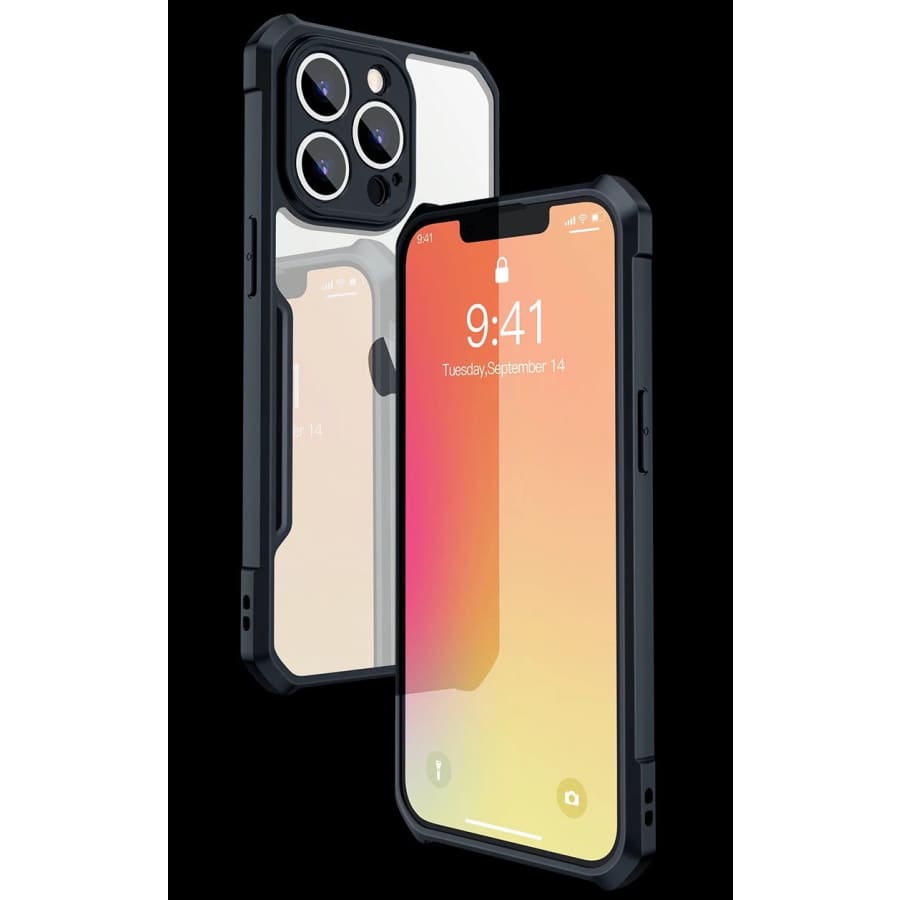 Gadget Store - xundd كفر شفاف مع حلقة مغناطيس للأيفون- أسود