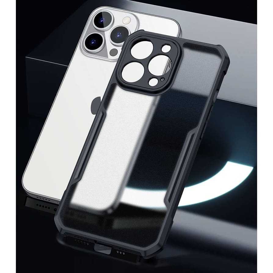 Gadget Store - xundd كفر شفاف مع حلقة مغناطيس للأيفون- أسود