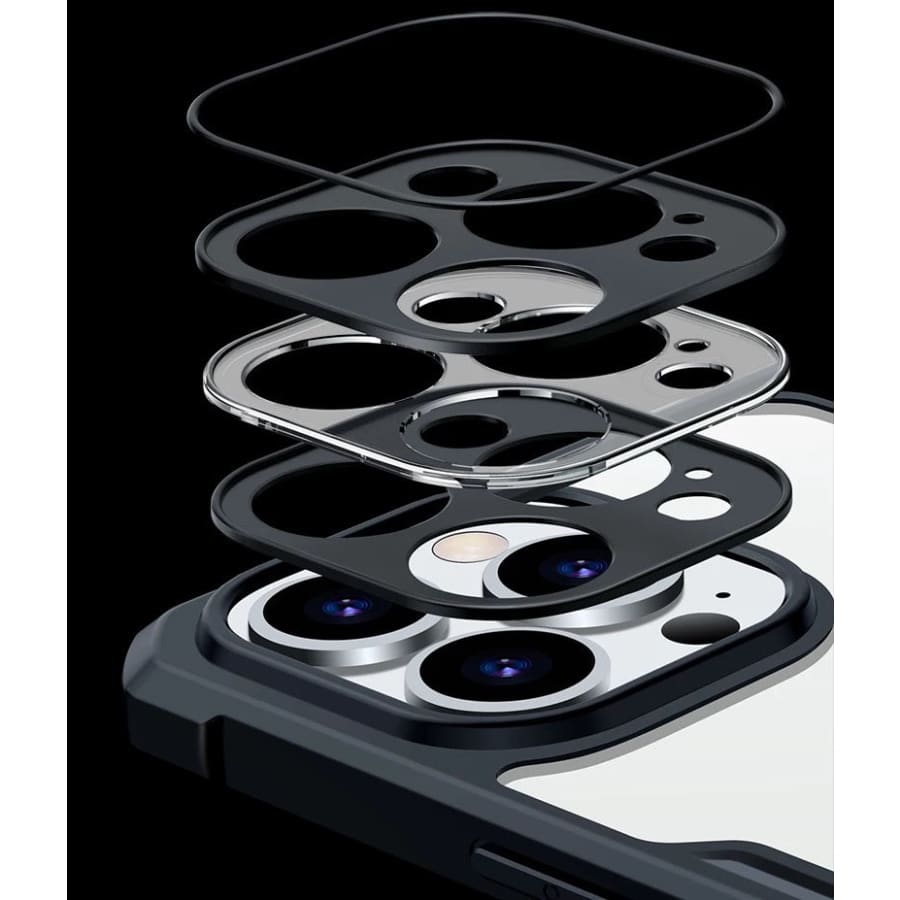 Gadget Store - xundd كفر شفاف مع حلقة مغناطيس للأيفون- أسود