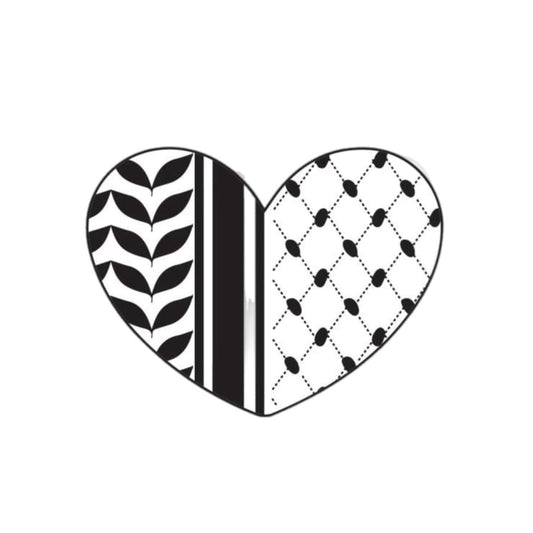 Magnetic Pin - قلب على شكل كوفية فلسطين تصميم 1
