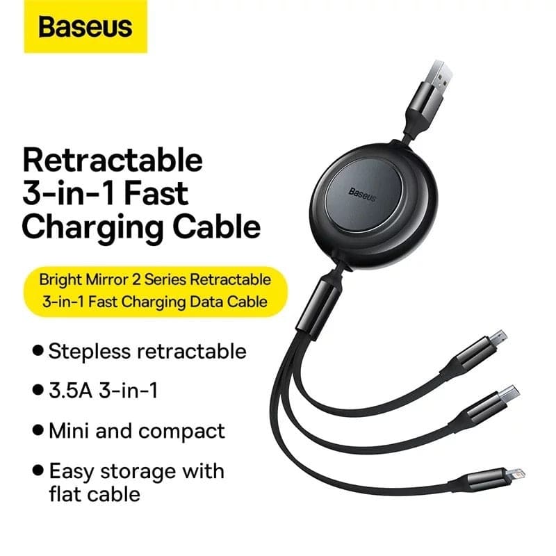 Series Retractable 3 in 1 Charger | Baseus 3 in 1 Charger